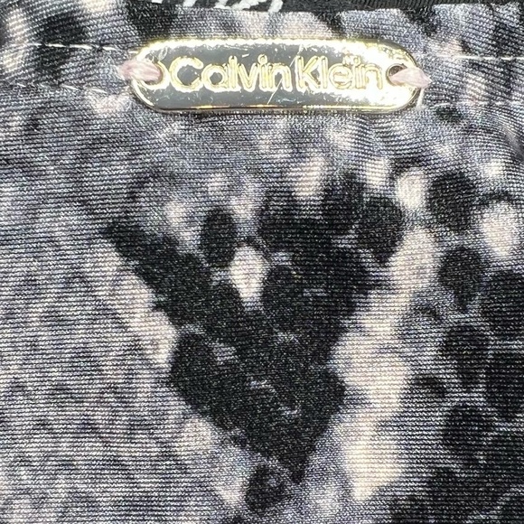 Calvin Klein Blush Snake High-Neck Halter One-Piece Swimsuit - Picture 8 of 10